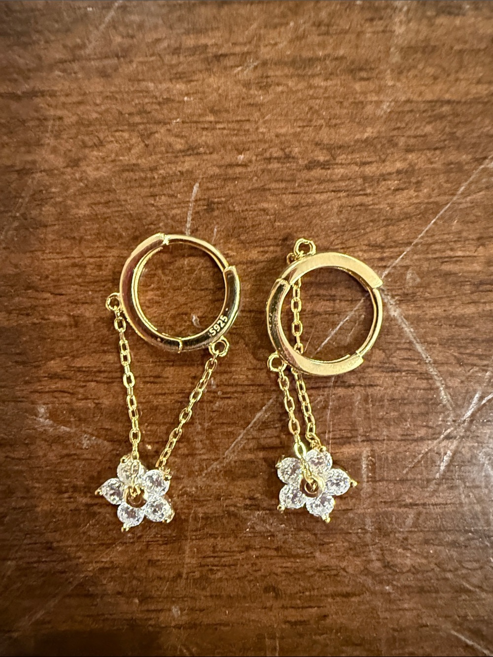 Small little flower hoop earrings